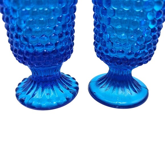 Hobnail Cobalt Blue Glass Votive Candle Holders Mixed Set Of 5 - Picture 4 of 15